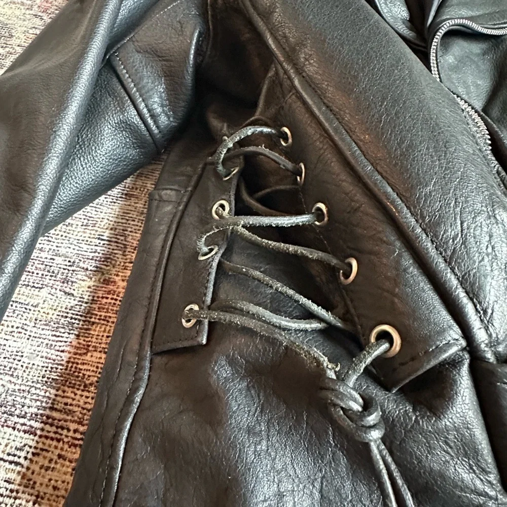 Vintage Leather Moto Biker Jacket
